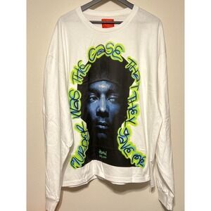 4Hunnid Snoop Dogg Murder Was The Case Long Sleeve Tee XXL White Hip Hop